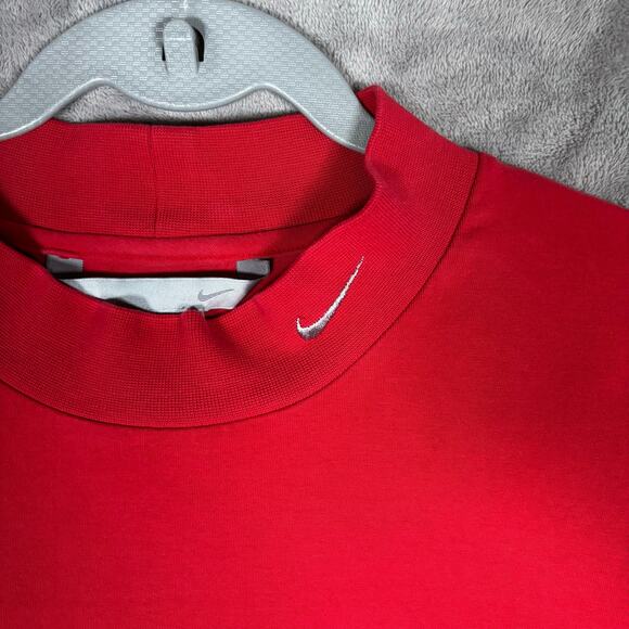 Vintage Nike Red Mock Neck Long Sleeve Shirt Men’s L - Picture 2 of 6
